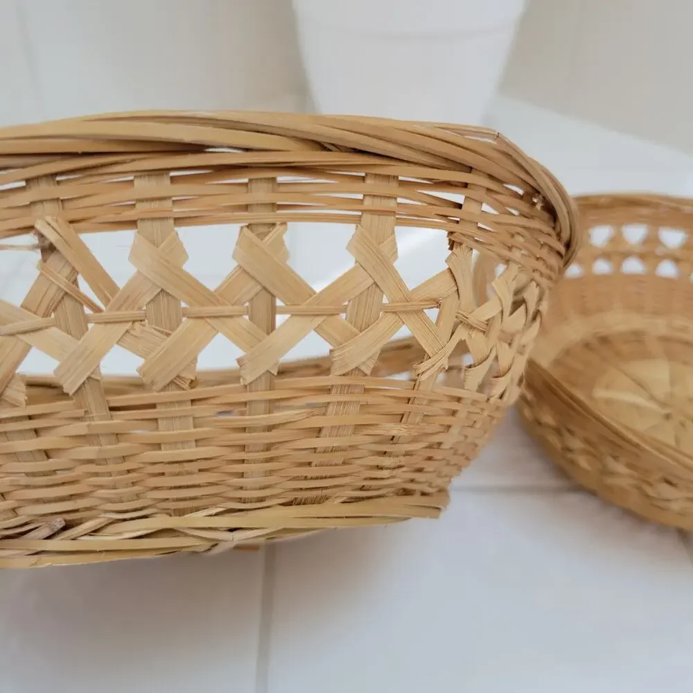 Set of Two Wicker Baskets for Wall Hanging or Display, 8.5